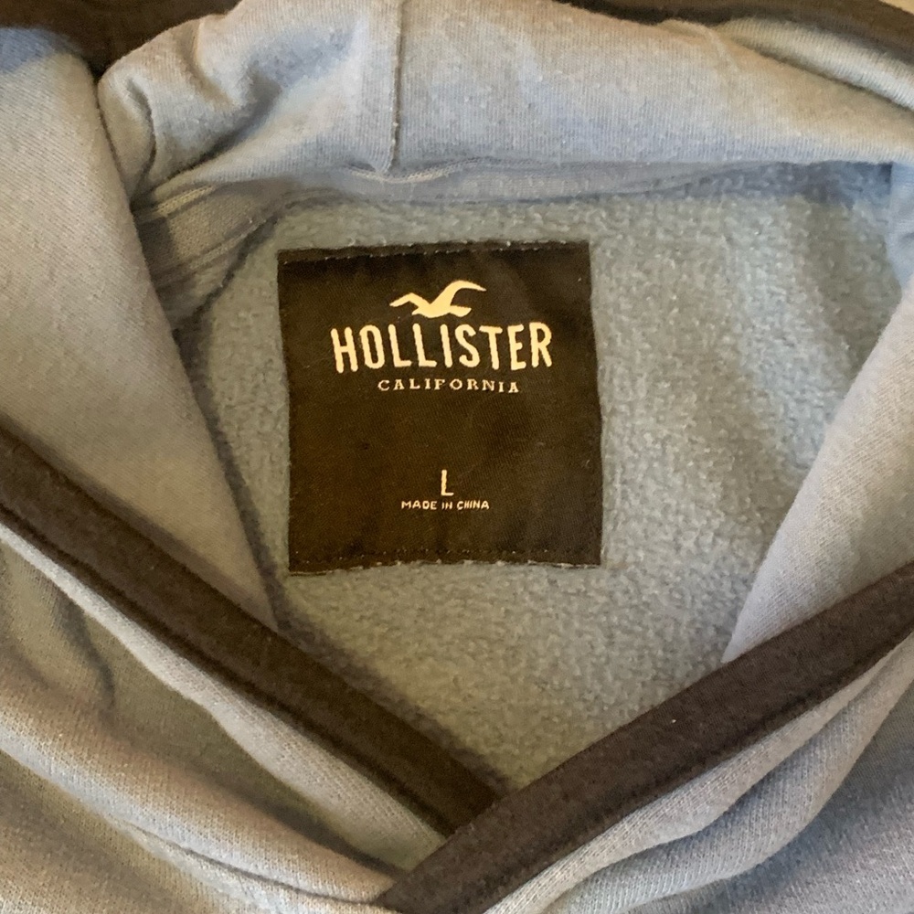 Hollister Men's Hoodie Large Blue Ombre Pocket Casula Soft Comfort Athletic - Picture 2 of 7